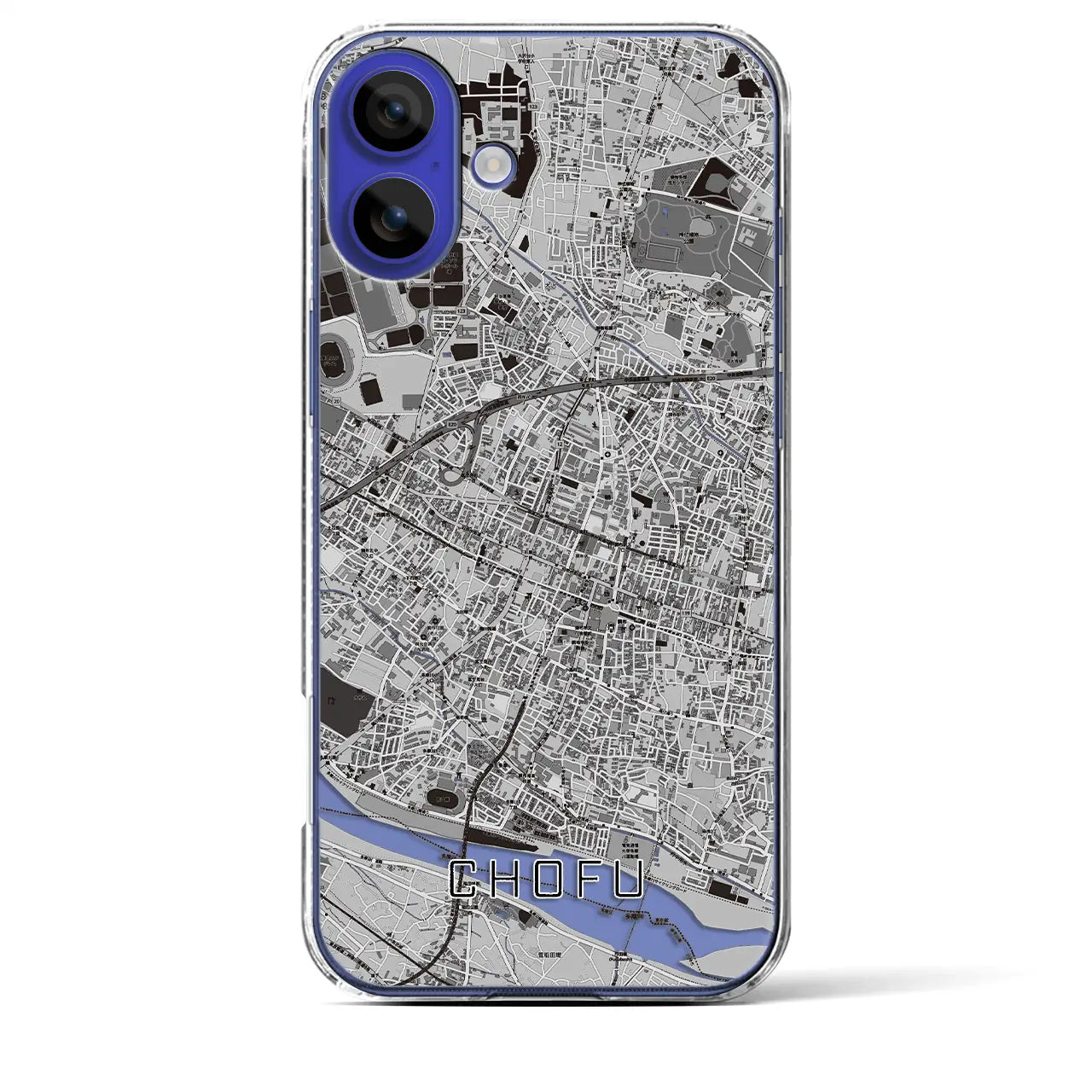 【調布(東京都)】地図柄iPhoneケース(クリアタイプ)