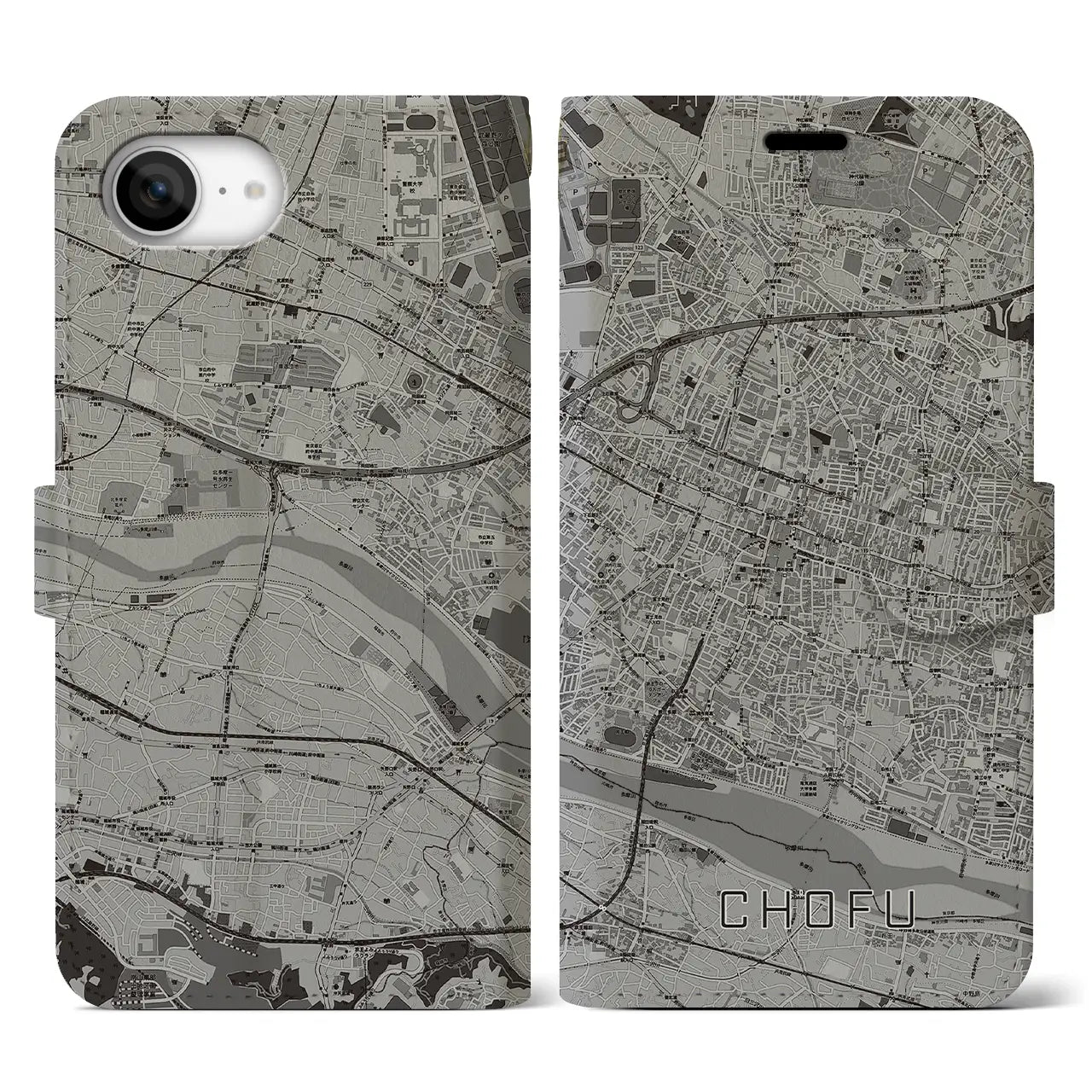 【調布(東京都)】地図柄iPhoneケース(手帳タイプ)