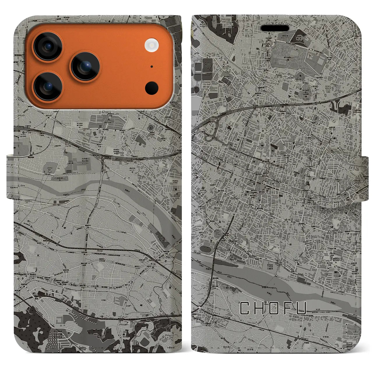 【調布(東京都)】地図柄iPhoneケース(手帳タイプ)