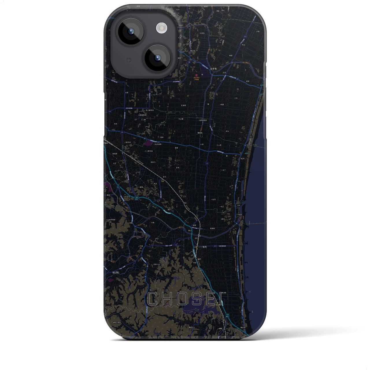 【長生(千葉県)】地図柄iPhoneケース(バックカバータイプ)