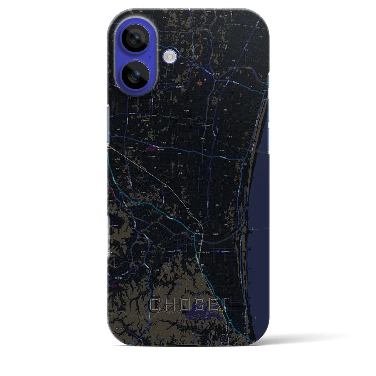 【長生(千葉県)】地図柄iPhoneケース(バックカバータイプ)