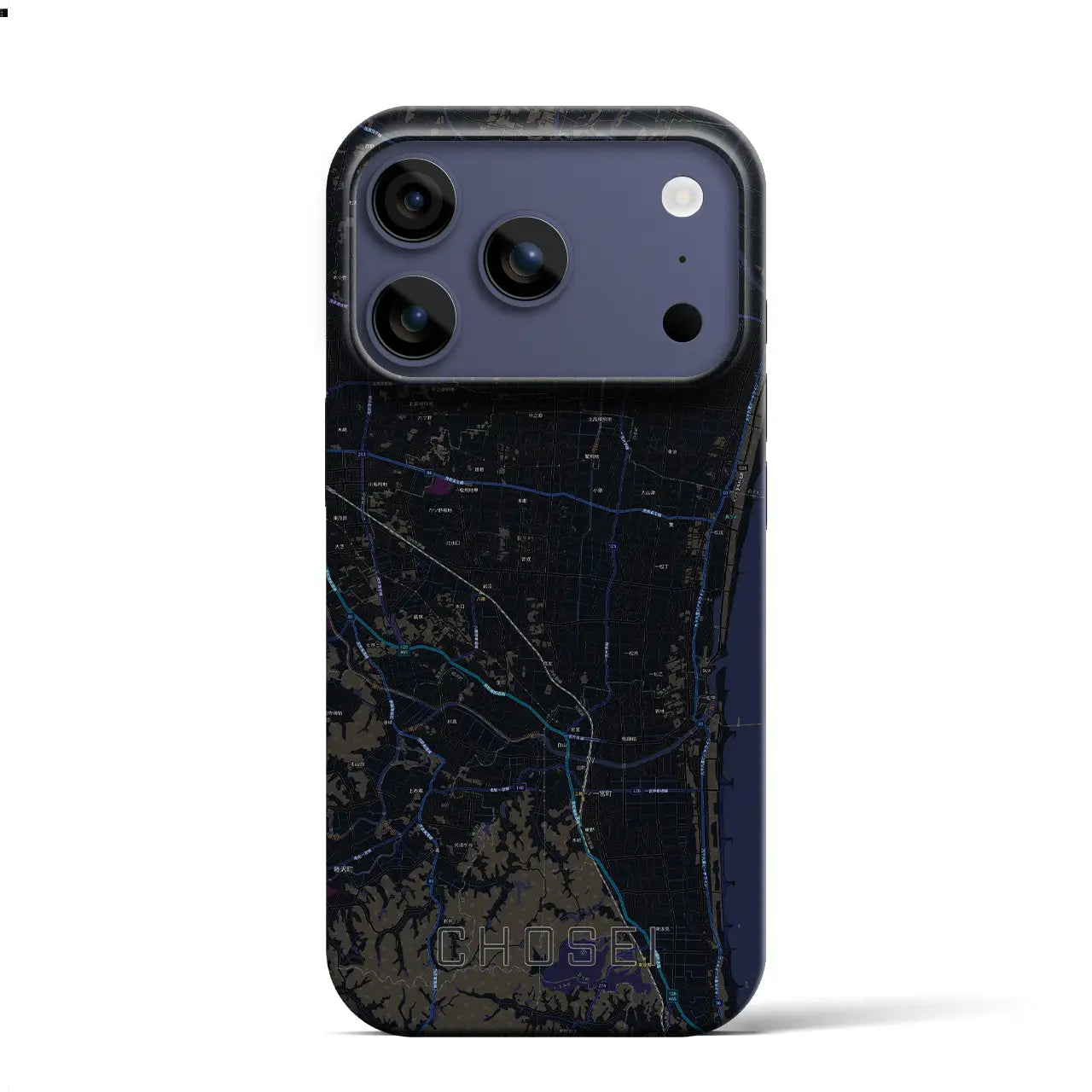 【長生(千葉県)】地図柄iPhoneケース(バックカバータイプ)