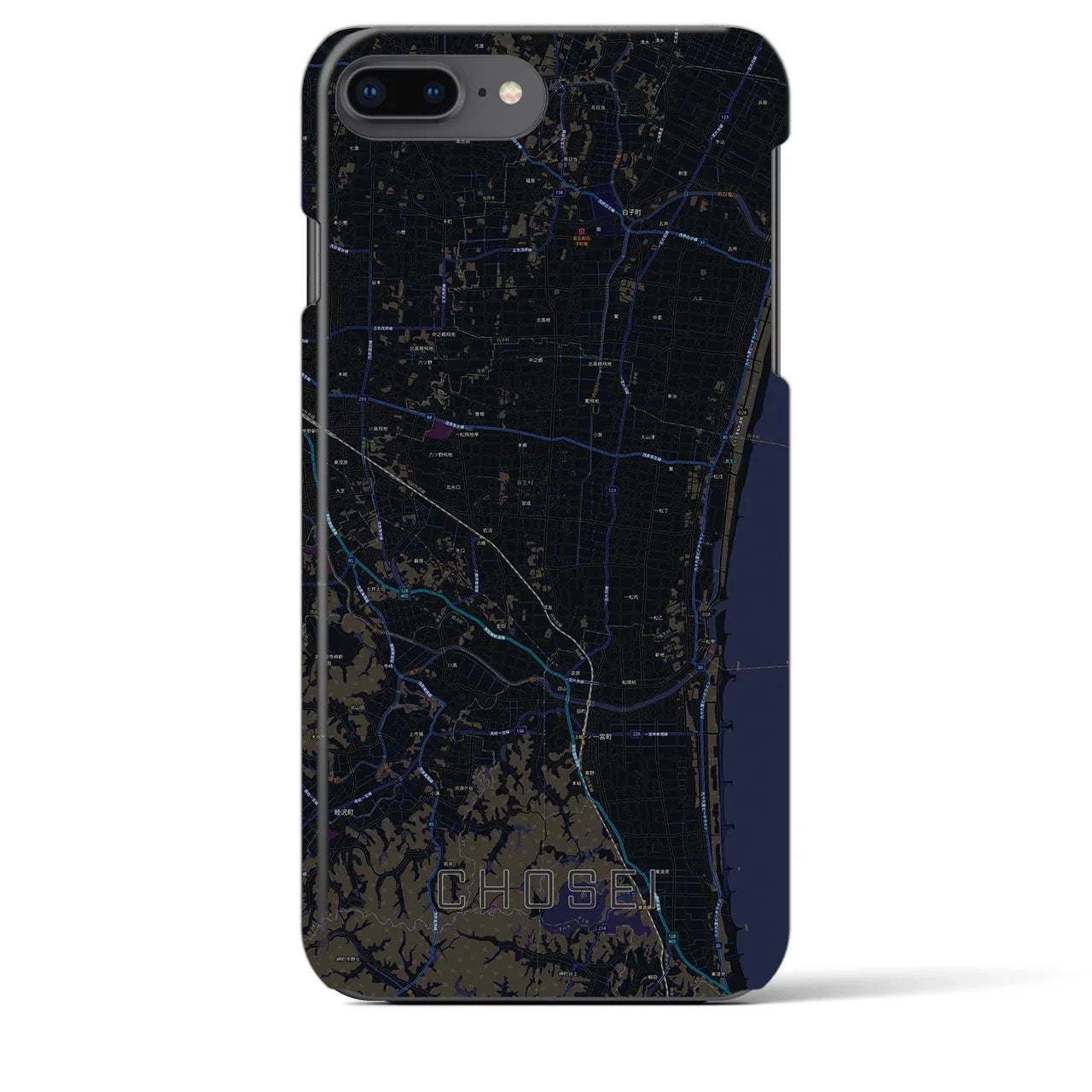 【長生(千葉県)】地図柄iPhoneケース(バックカバータイプ)