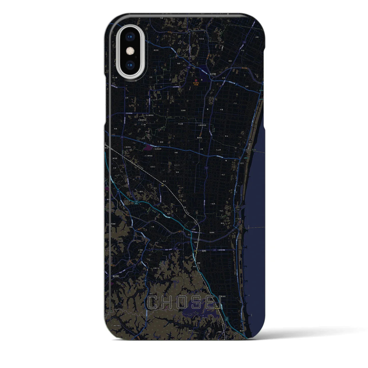 【長生(千葉県)】地図柄iPhoneケース(バックカバータイプ)