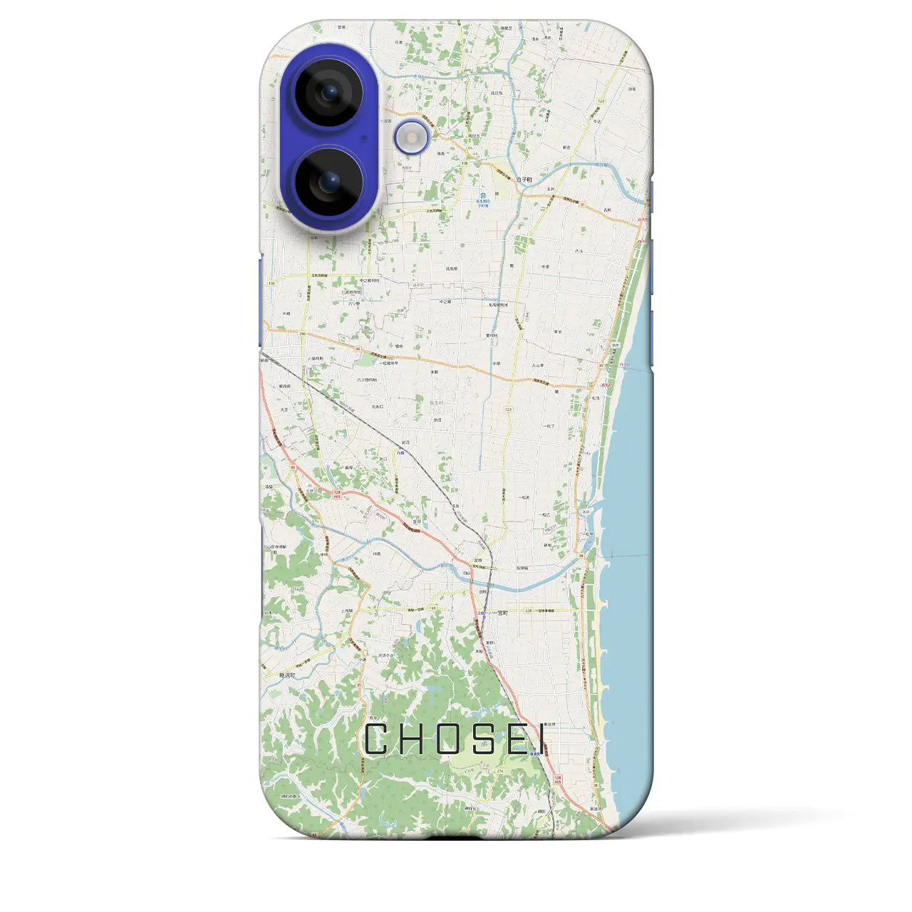 【長生(千葉県)】地図柄iPhoneケース(バックカバータイプ)