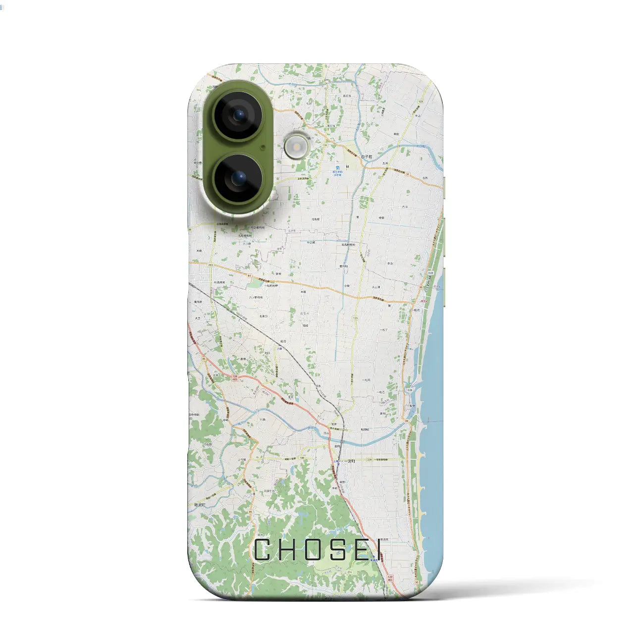 【長生(千葉県)】地図柄iPhoneケース(バックカバータイプ)ナチュラル・iPhone 17 Pro Max 用