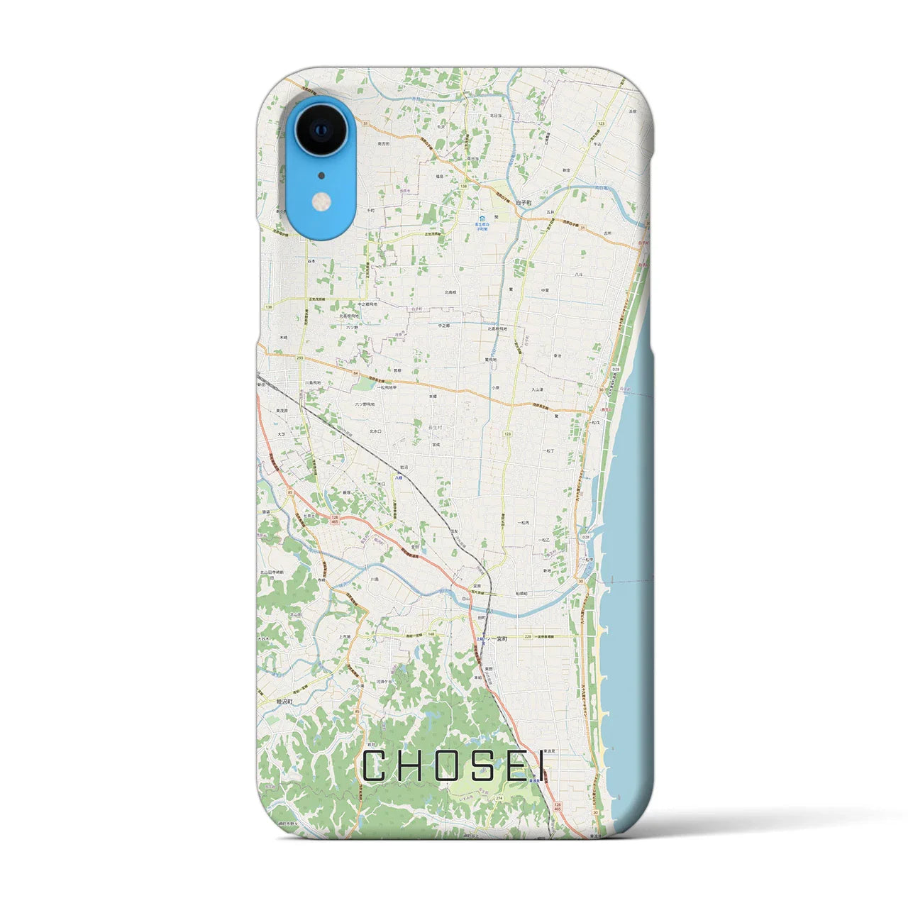 【長生(千葉県)】地図柄iPhoneケース(バックカバータイプ)