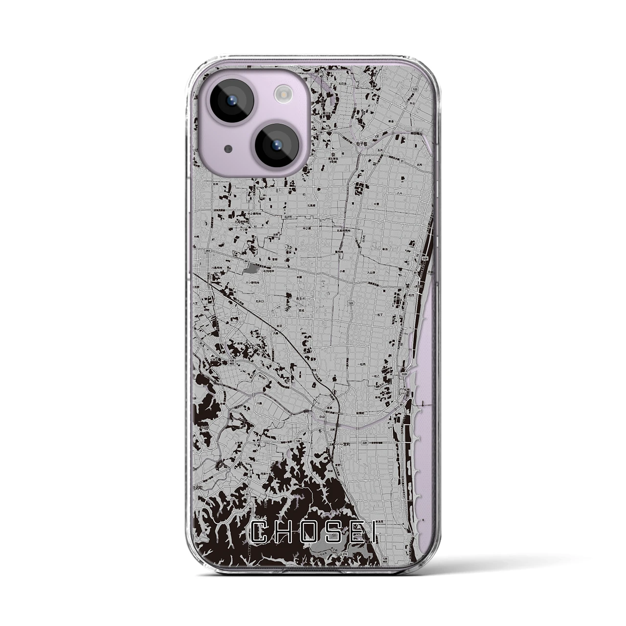 【長生(千葉県)】地図柄iPhoneケース(クリアタイプ)