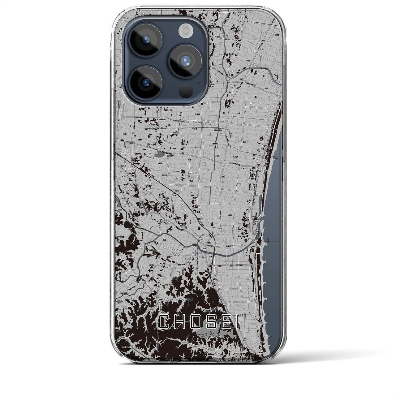 【長生(千葉県)】地図柄iPhoneケース(クリアタイプ)