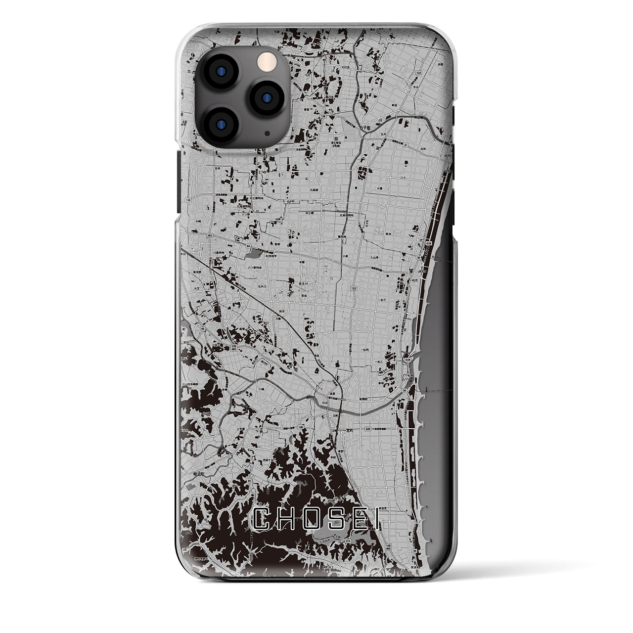 【長生(千葉県)】地図柄iPhoneケース(クリアタイプ)