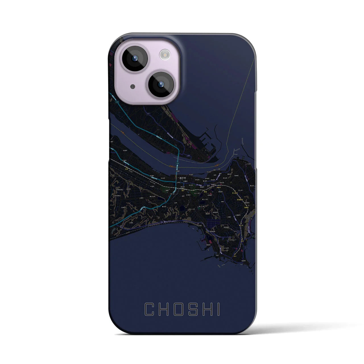 【銚子(千葉県)】地図柄iPhoneケース(バックカバータイプ)