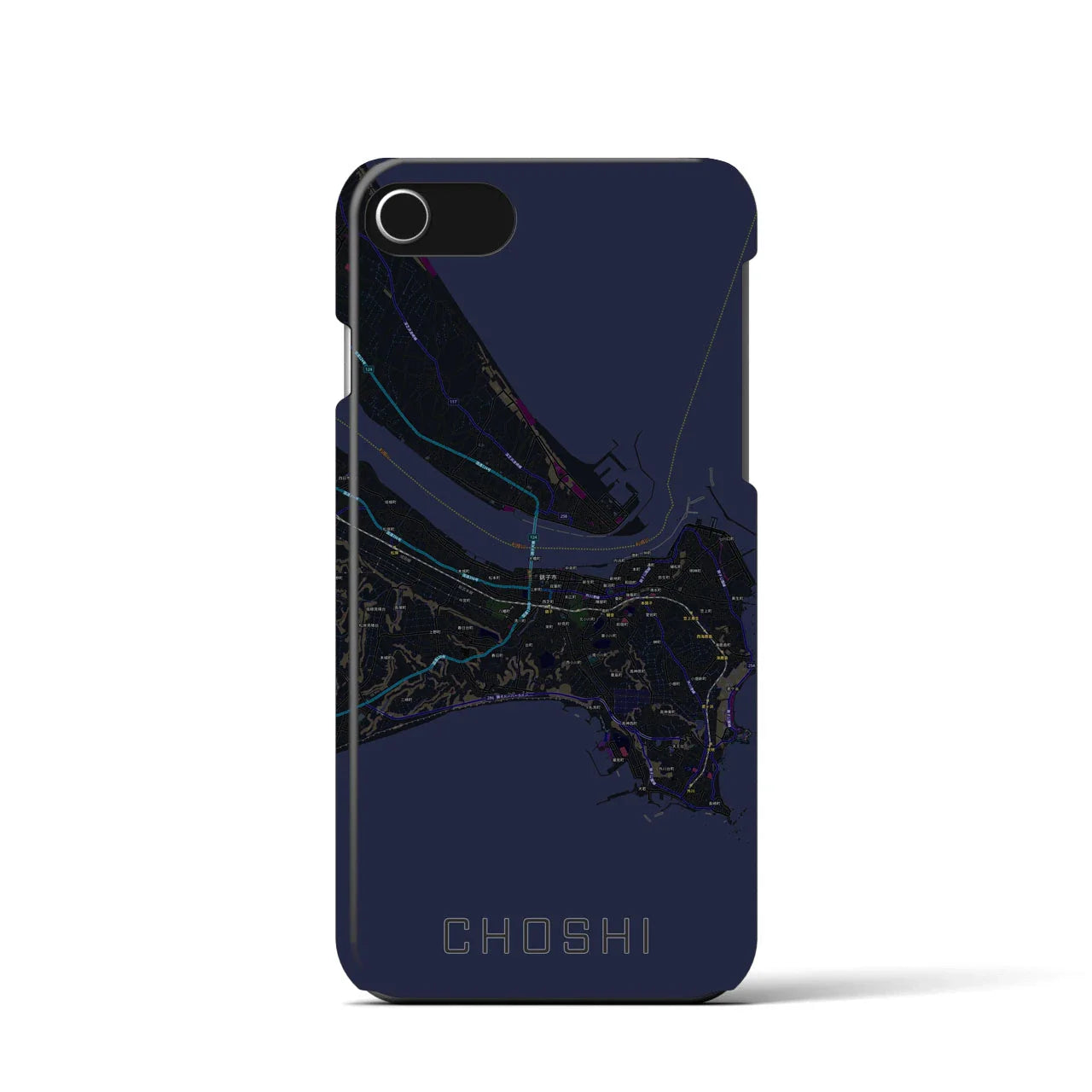 【銚子(千葉県)】地図柄iPhoneケース(バックカバータイプ)