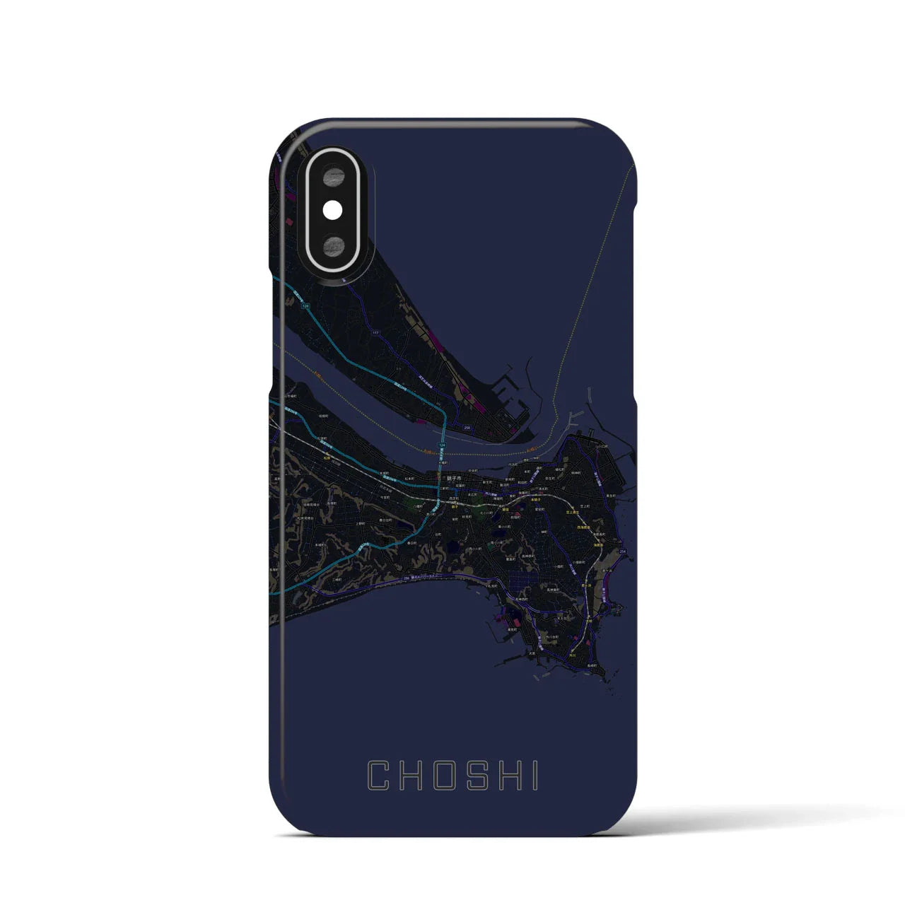 【銚子(千葉県)】地図柄iPhoneケース(バックカバータイプ)