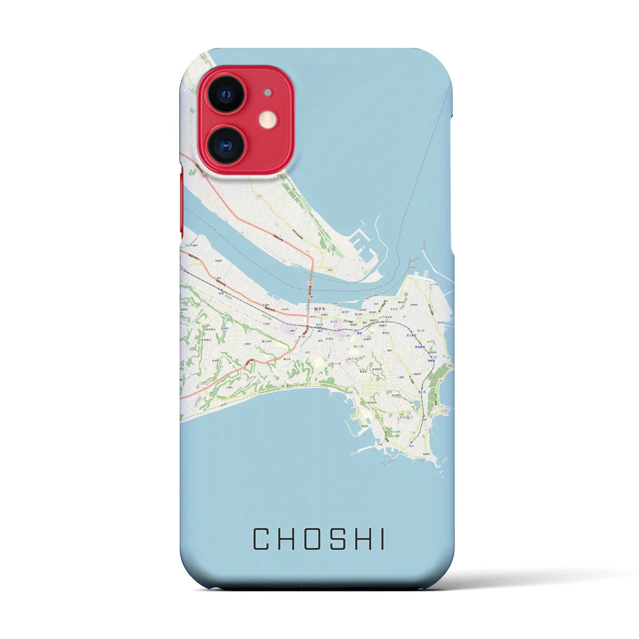 【銚子(千葉県)】地図柄iPhoneケース(バックカバータイプ)