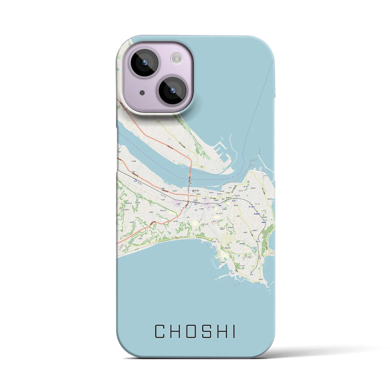 【銚子(千葉県)】地図柄iPhoneケース(バックカバータイプ)