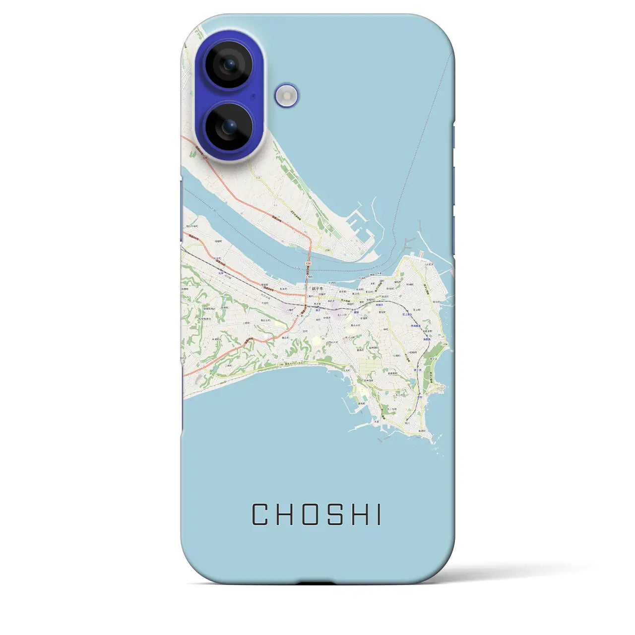 【銚子(千葉県)】地図柄iPhoneケース(バックカバータイプ)ブラック・iPhone 16 Pro Max 用