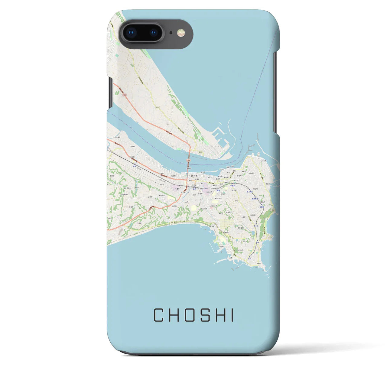 【銚子(千葉県)】地図柄iPhoneケース(バックカバータイプ)