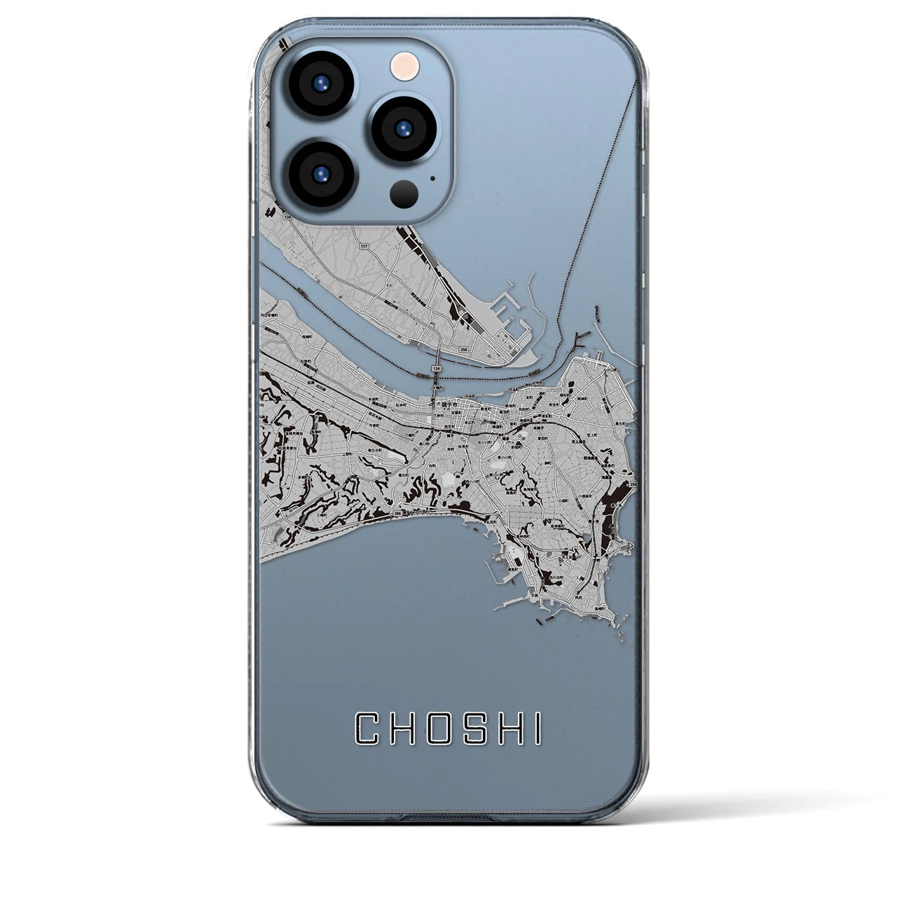 【銚子(千葉県)】地図柄iPhoneケース(クリアタイプ)