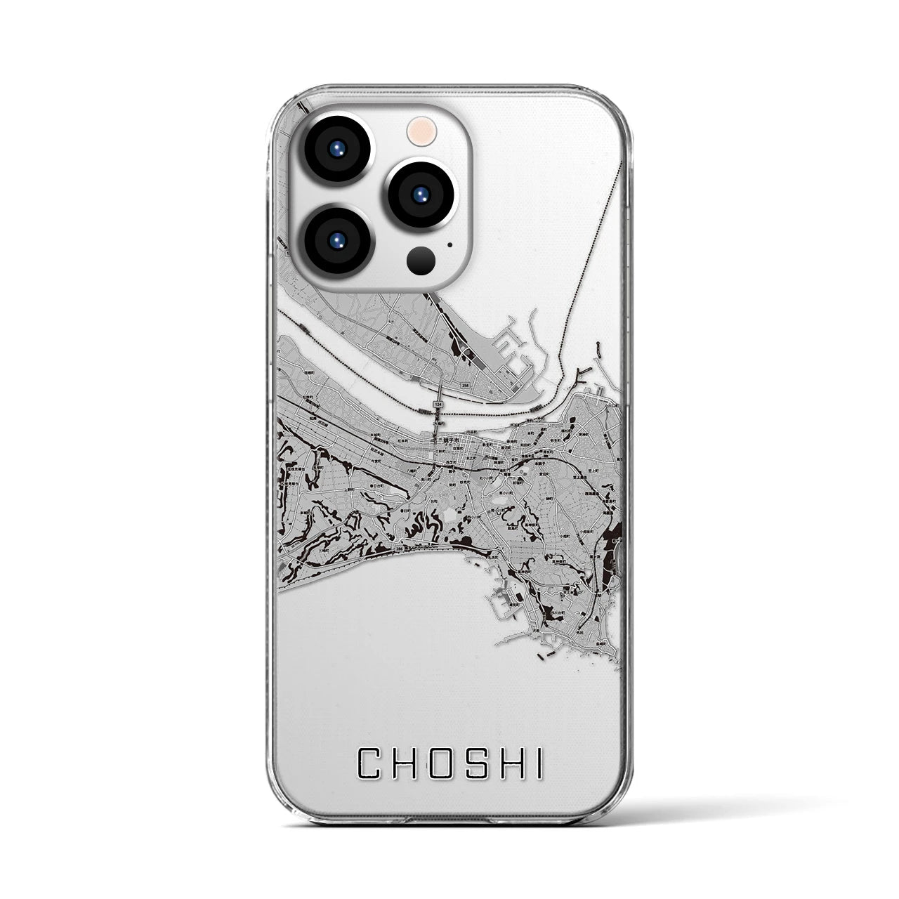 【銚子(千葉県)】地図柄iPhoneケース(クリアタイプ)