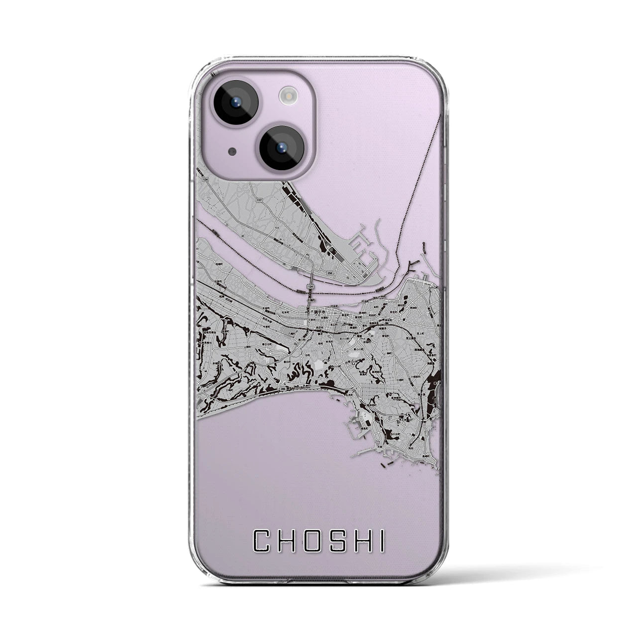 【銚子(千葉県)】地図柄iPhoneケース(クリアタイプ)