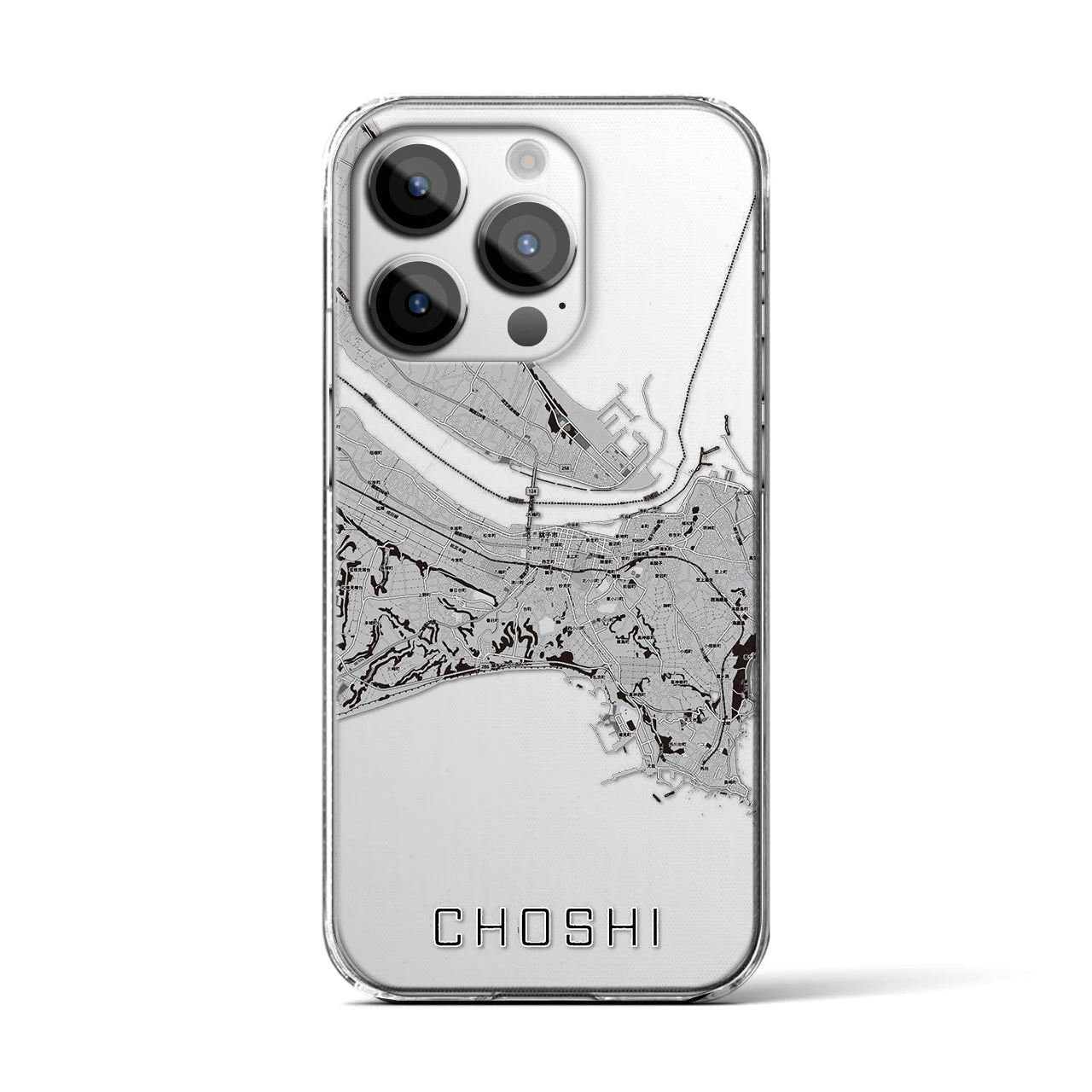 【銚子(千葉県)】地図柄iPhoneケース(クリアタイプ)