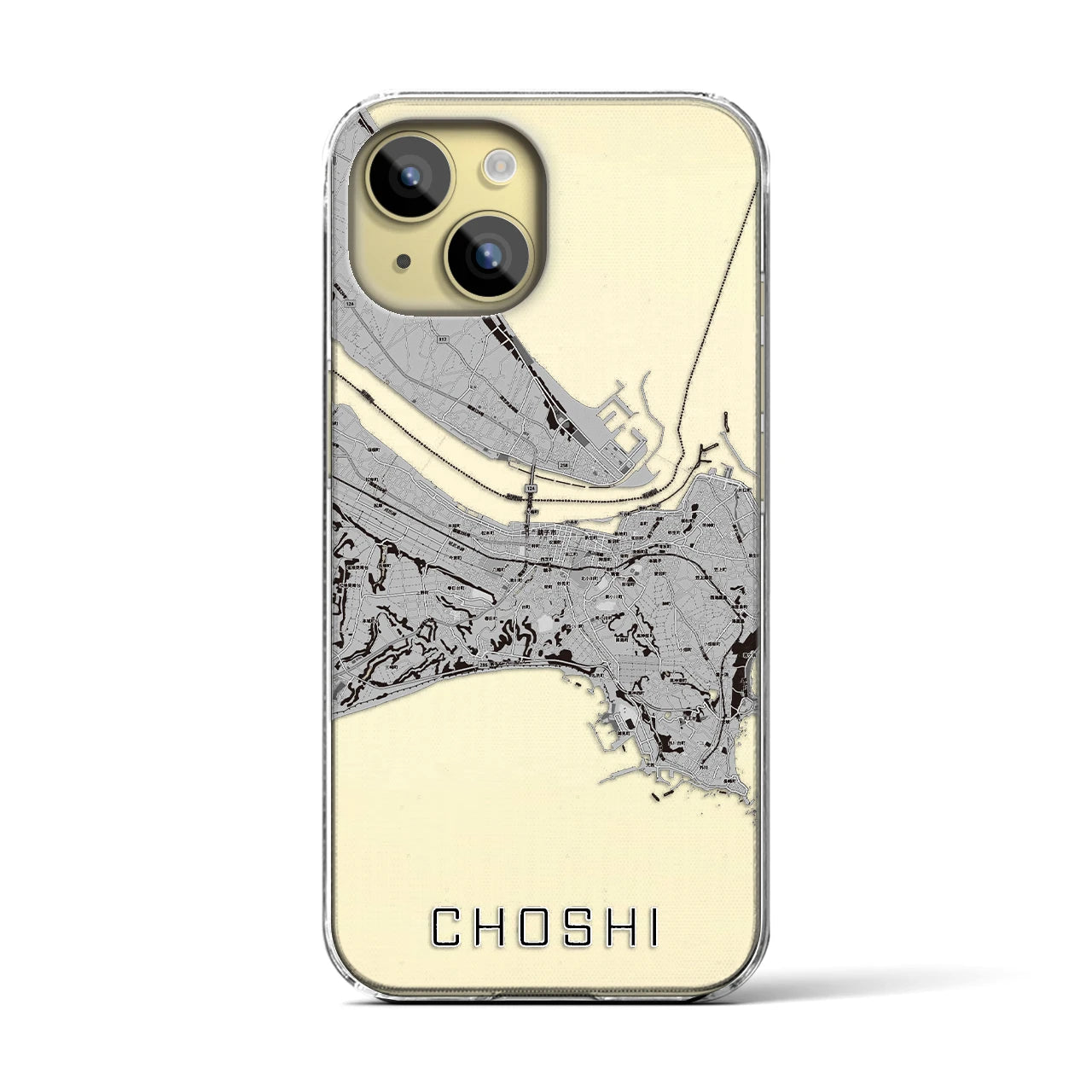 【銚子(千葉県)】地図柄iPhoneケース(クリアタイプ)