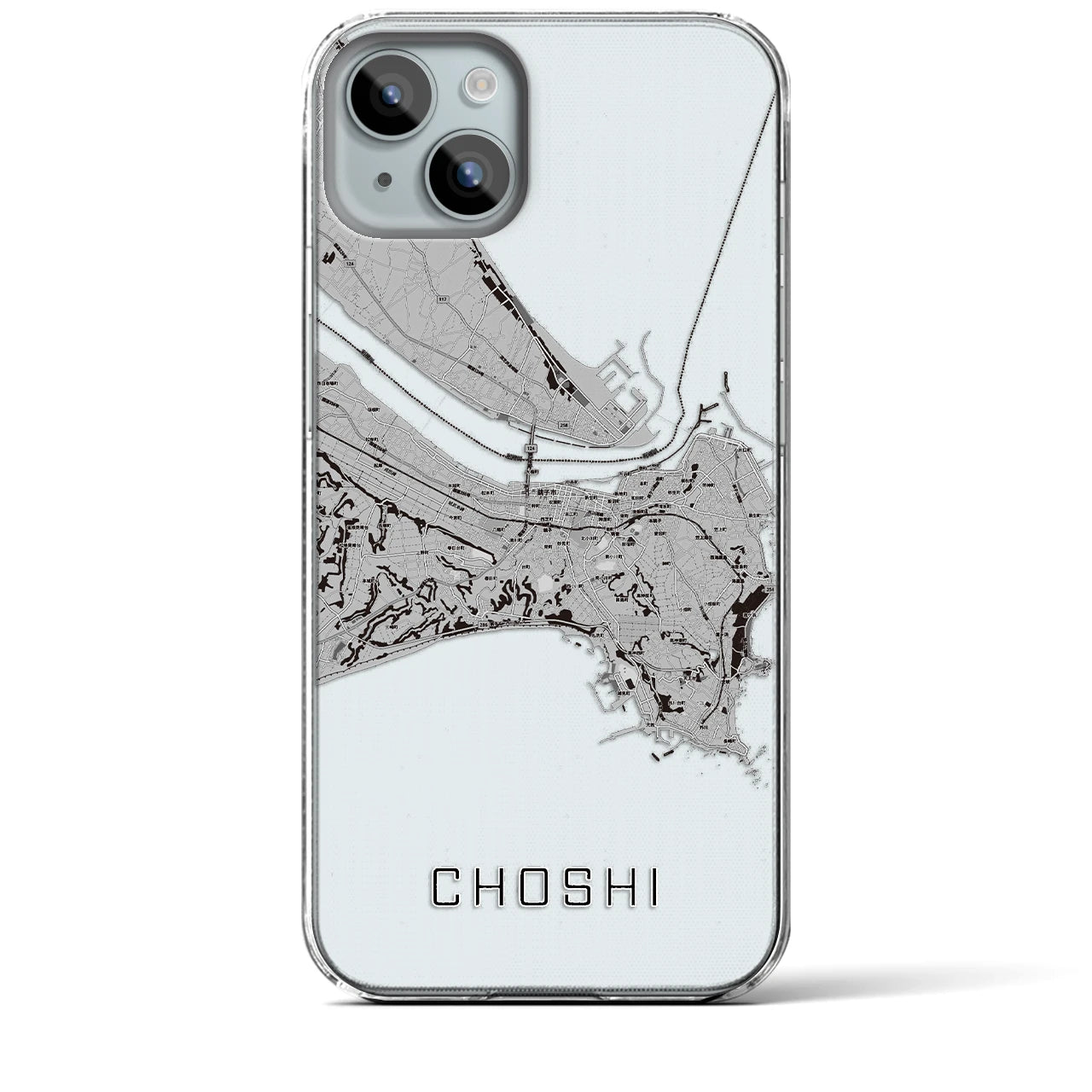 【銚子(千葉県)】地図柄iPhoneケース(クリアタイプ)