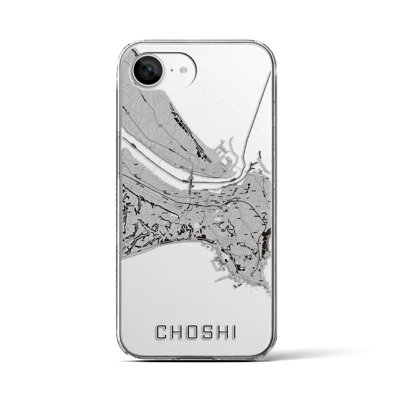 【銚子(千葉県)】地図柄iPhoneケース(クリアタイプ)