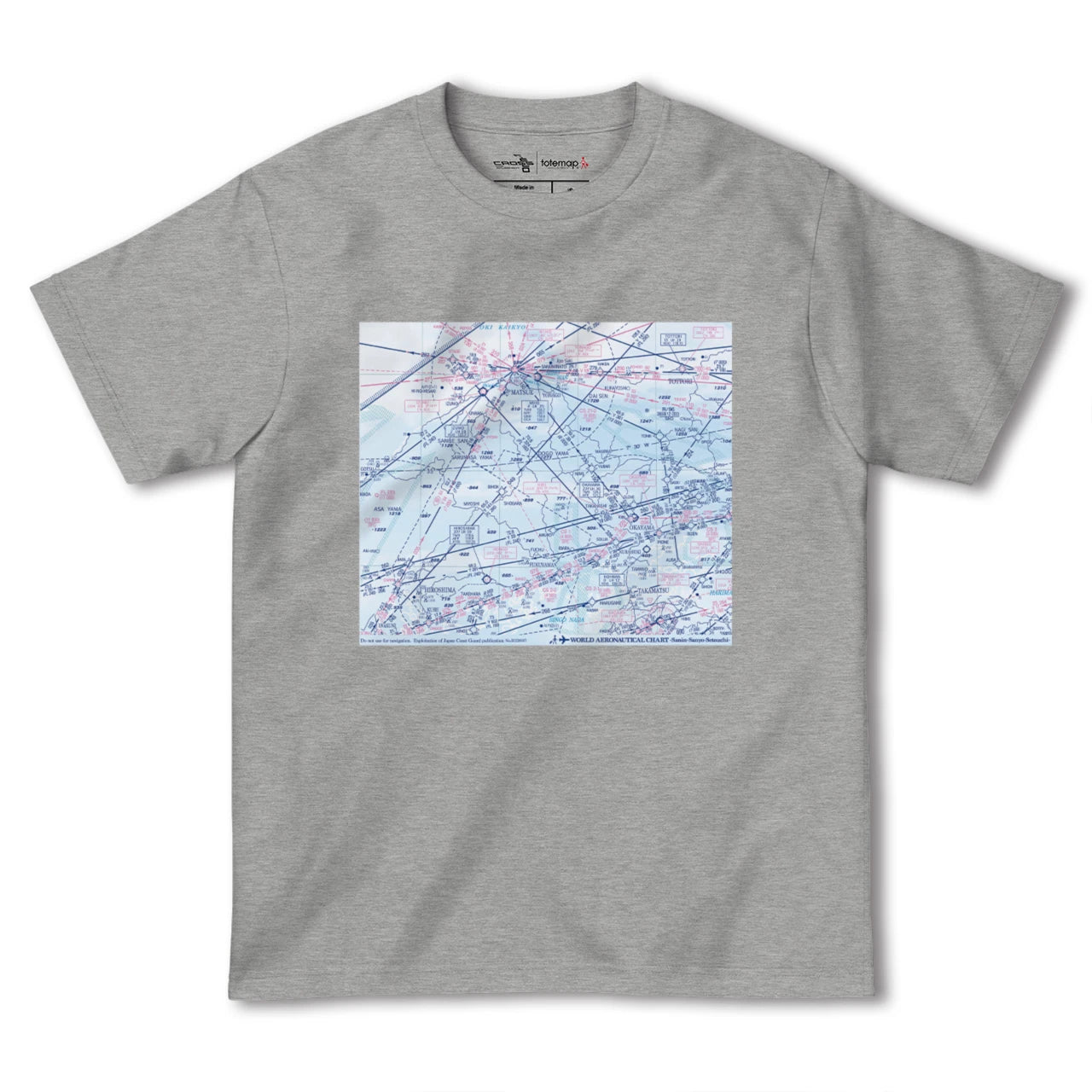【山陰・山陽・瀬戸内航空図(島根県)】航空図Tシャツ