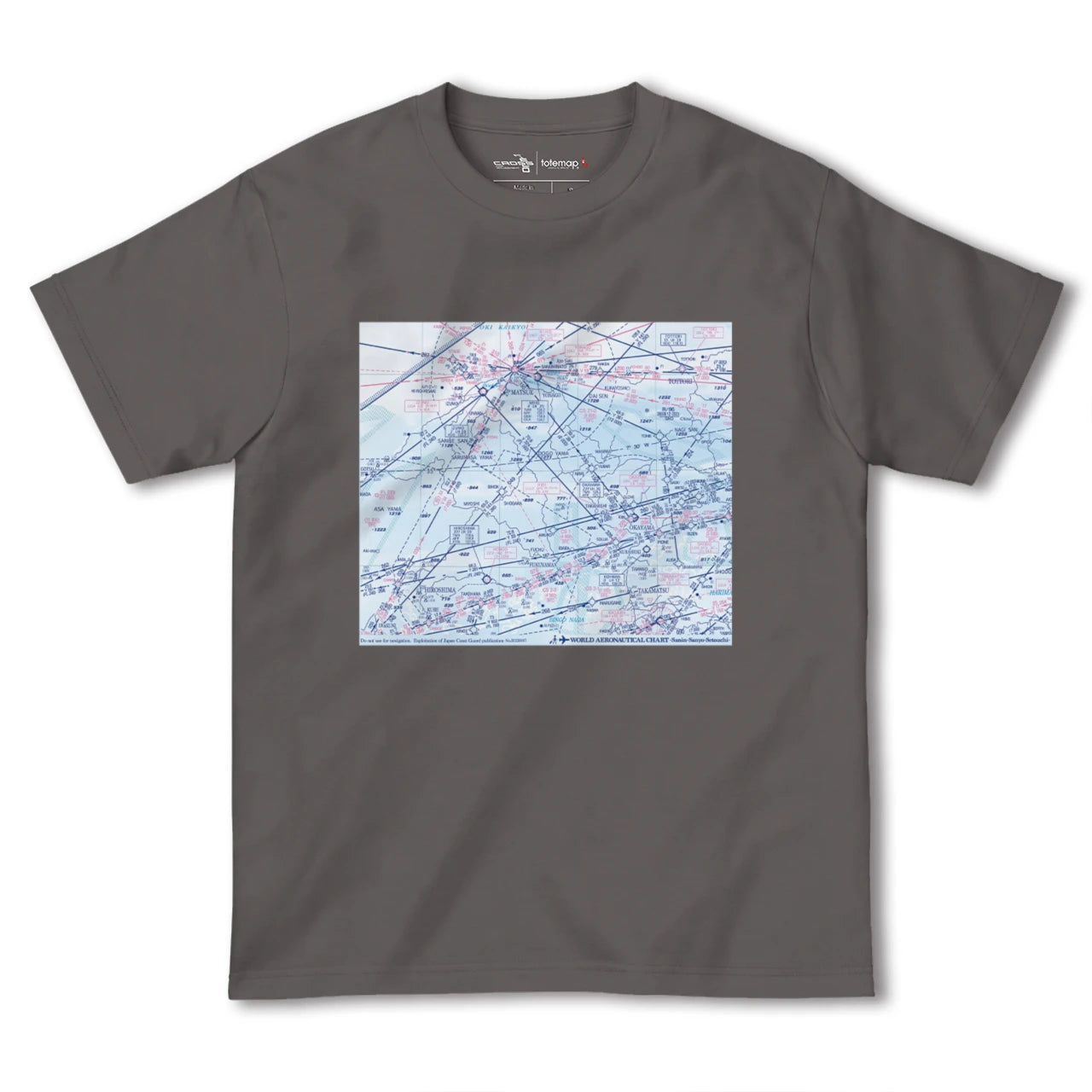 【山陰・山陽・瀬戸内航空図(島根県)】航空図Tシャツ
