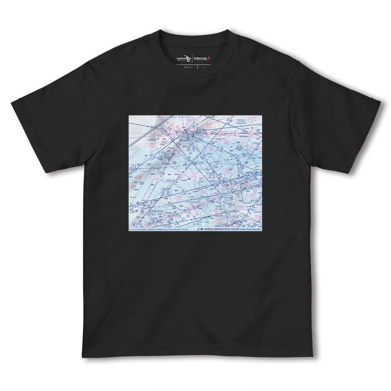 【山陰・山陽・瀬戸内航空図(島根県)】航空図Tシャツ