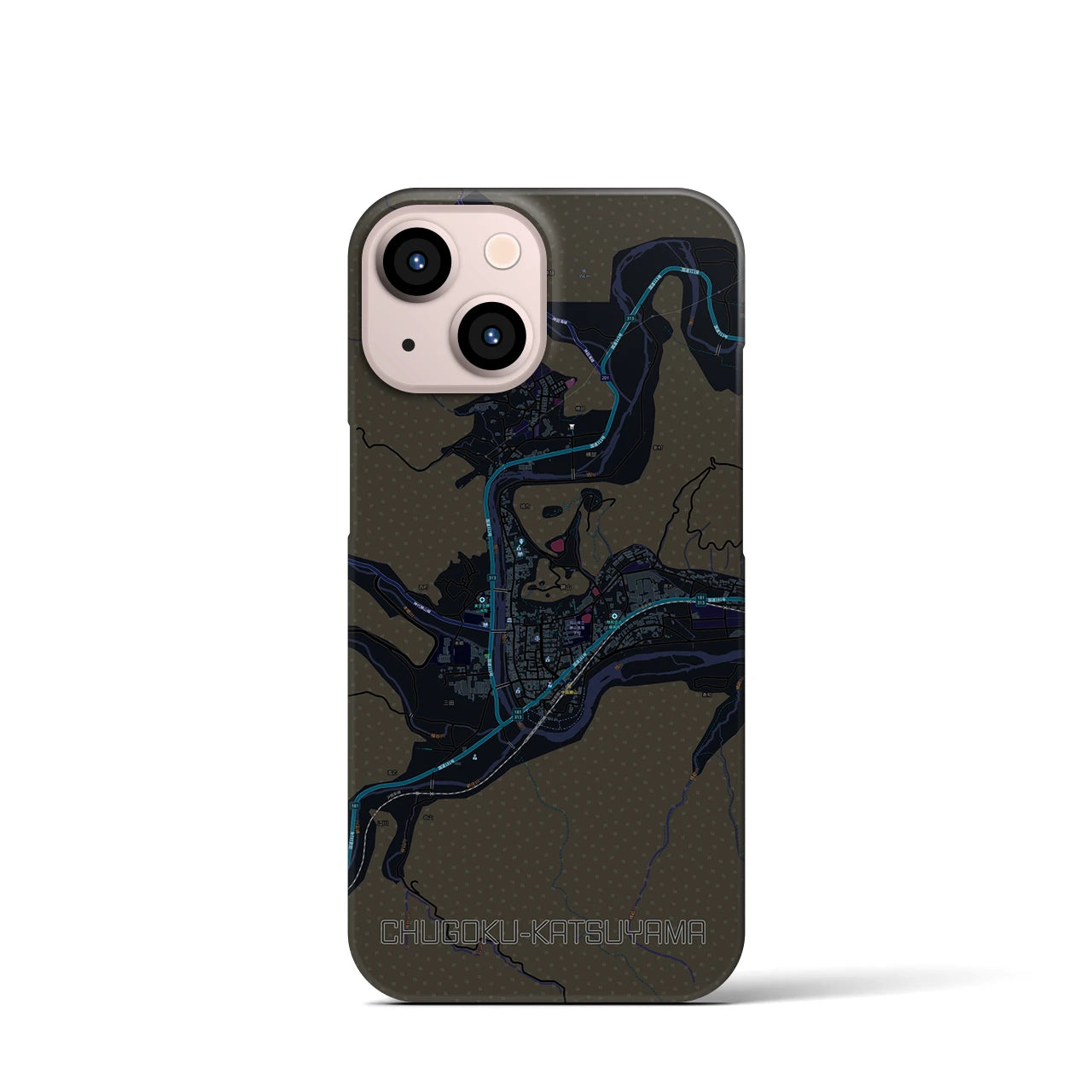 【中国勝山(岡山県)】地図柄iPhoneケース(バックカバータイプ)