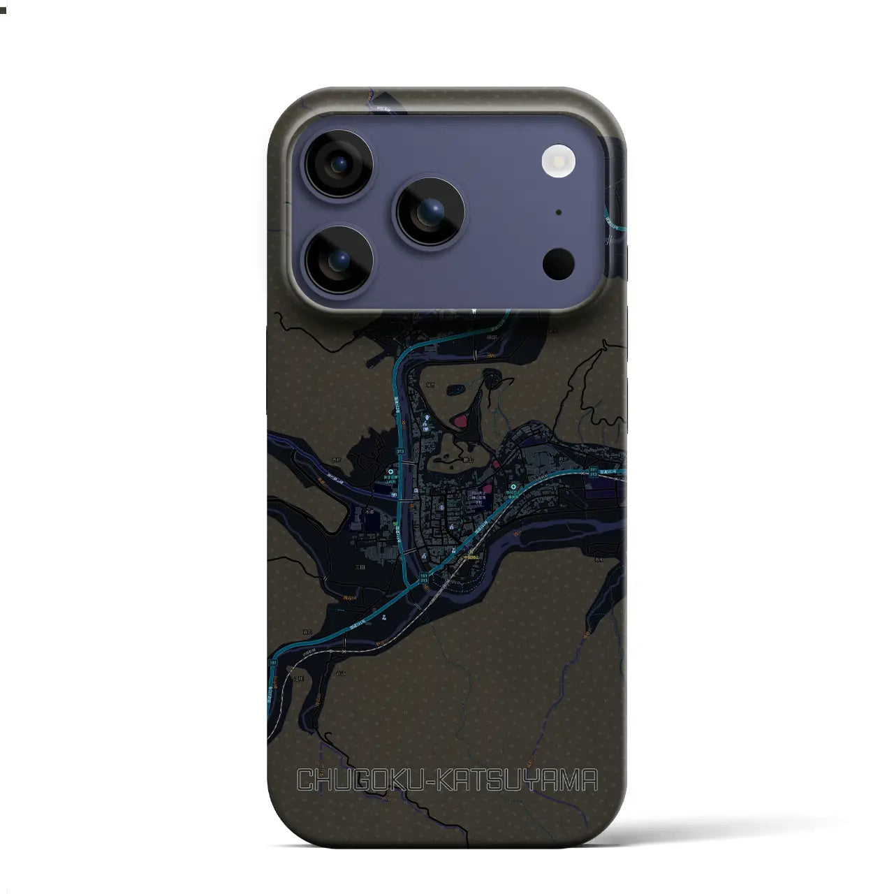 【中国勝山(岡山県)】地図柄iPhoneケース(バックカバータイプ)