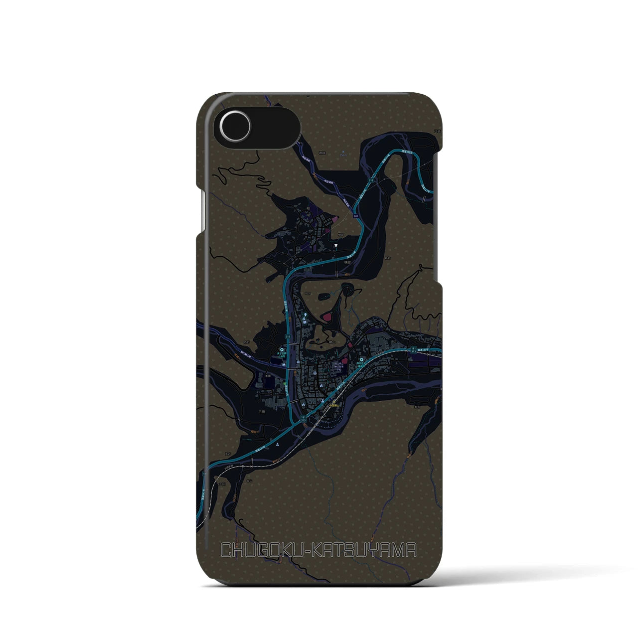 【中国勝山(岡山県)】地図柄iPhoneケース(バックカバータイプ)