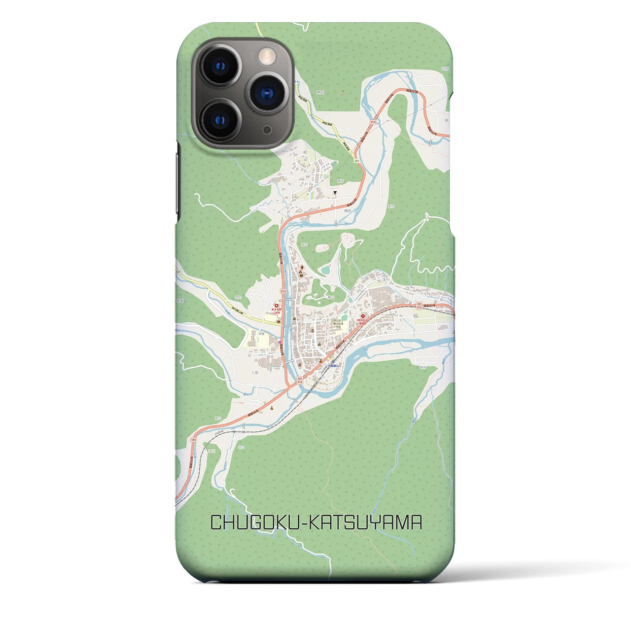 【中国勝山(岡山県)】地図柄iPhoneケース(バックカバータイプ)
