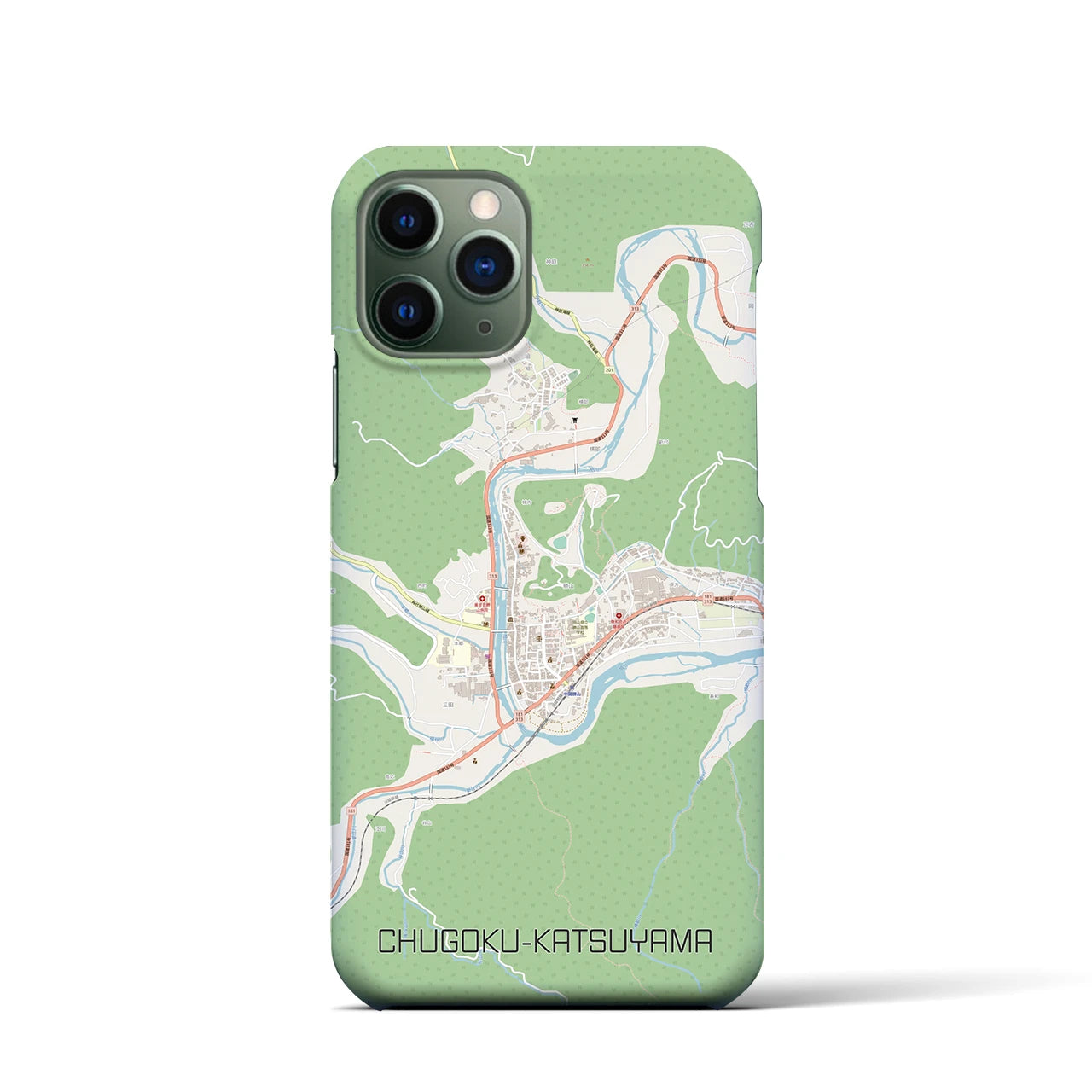 【中国勝山(岡山県)】地図柄iPhoneケース(バックカバータイプ)