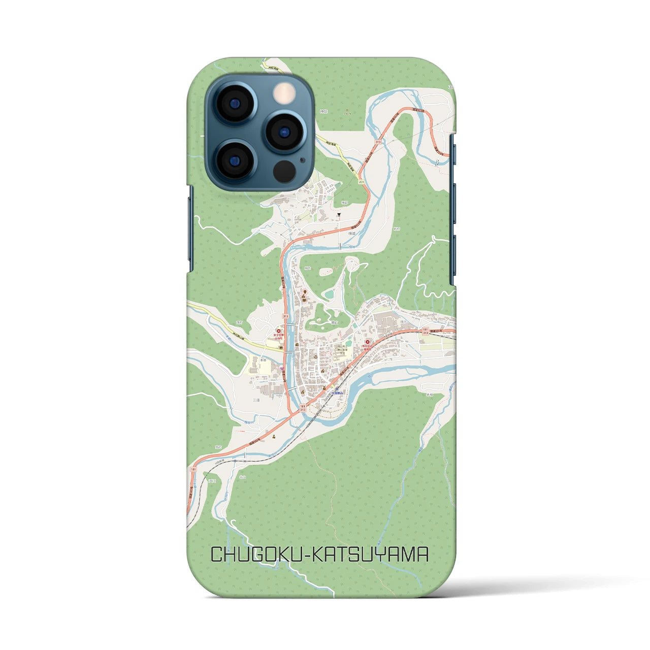 【中国勝山(岡山県)】地図柄iPhoneケース(バックカバータイプ)
