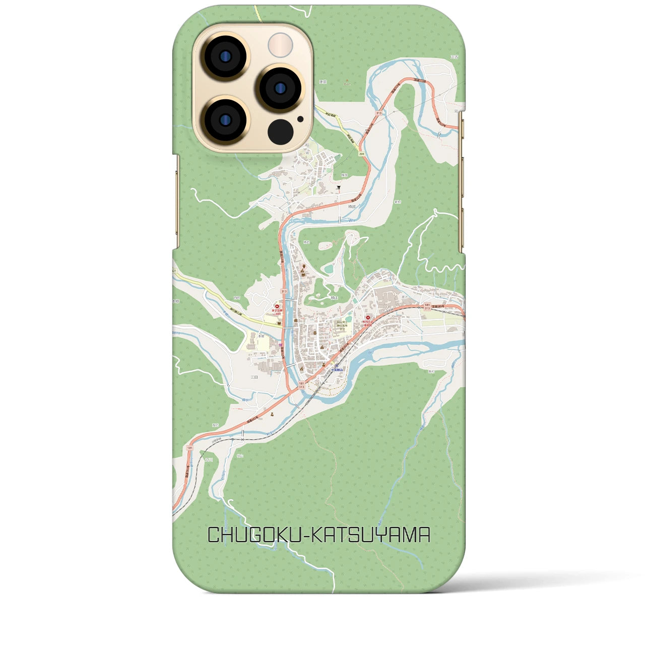 【中国勝山(岡山県)】地図柄iPhoneケース(バックカバータイプ)