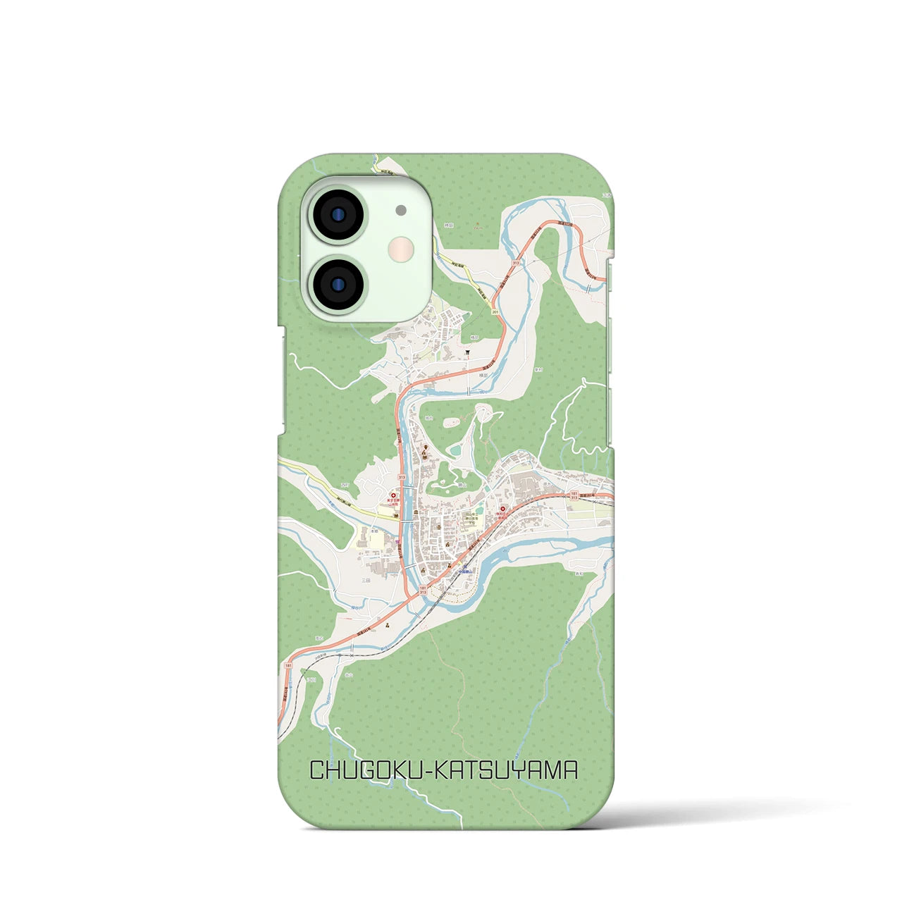 【中国勝山(岡山県)】地図柄iPhoneケース(バックカバータイプ)