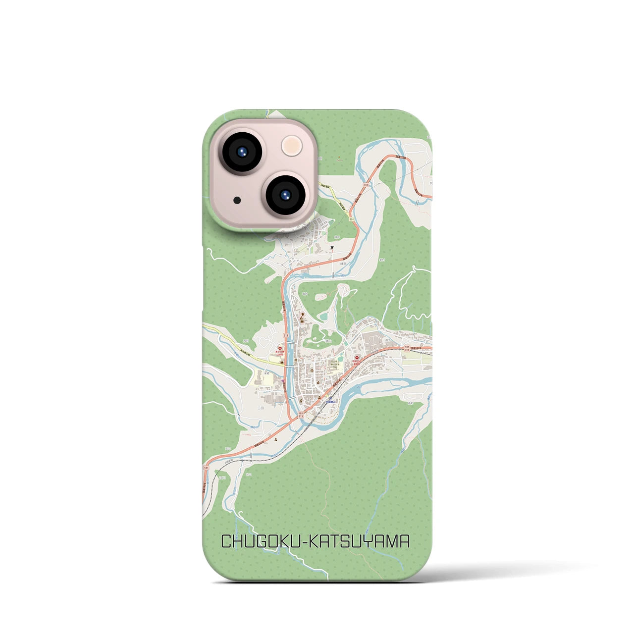 【中国勝山(岡山県)】地図柄iPhoneケース(バックカバータイプ)