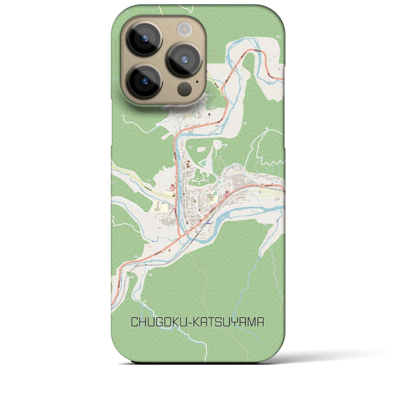 【中国勝山(岡山県)】地図柄iPhoneケース(バックカバータイプ)