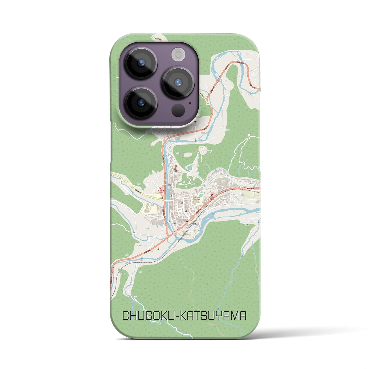 【中国勝山(岡山県)】地図柄iPhoneケース(バックカバータイプ)