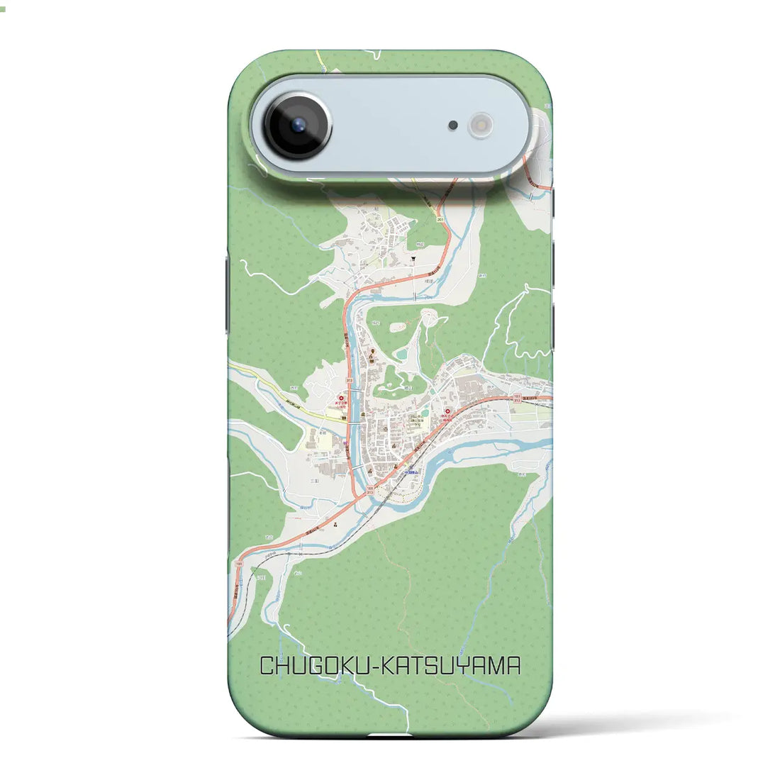 【中国勝山(岡山県)】地図柄iPhoneケース(バックカバータイプ)ナチュラル・iPhone 17 Pro Max 用