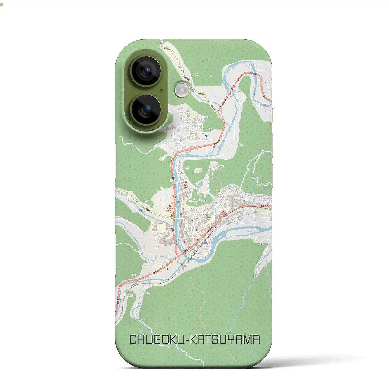 【中国勝山(岡山県)】地図柄iPhoneケース(バックカバータイプ)
