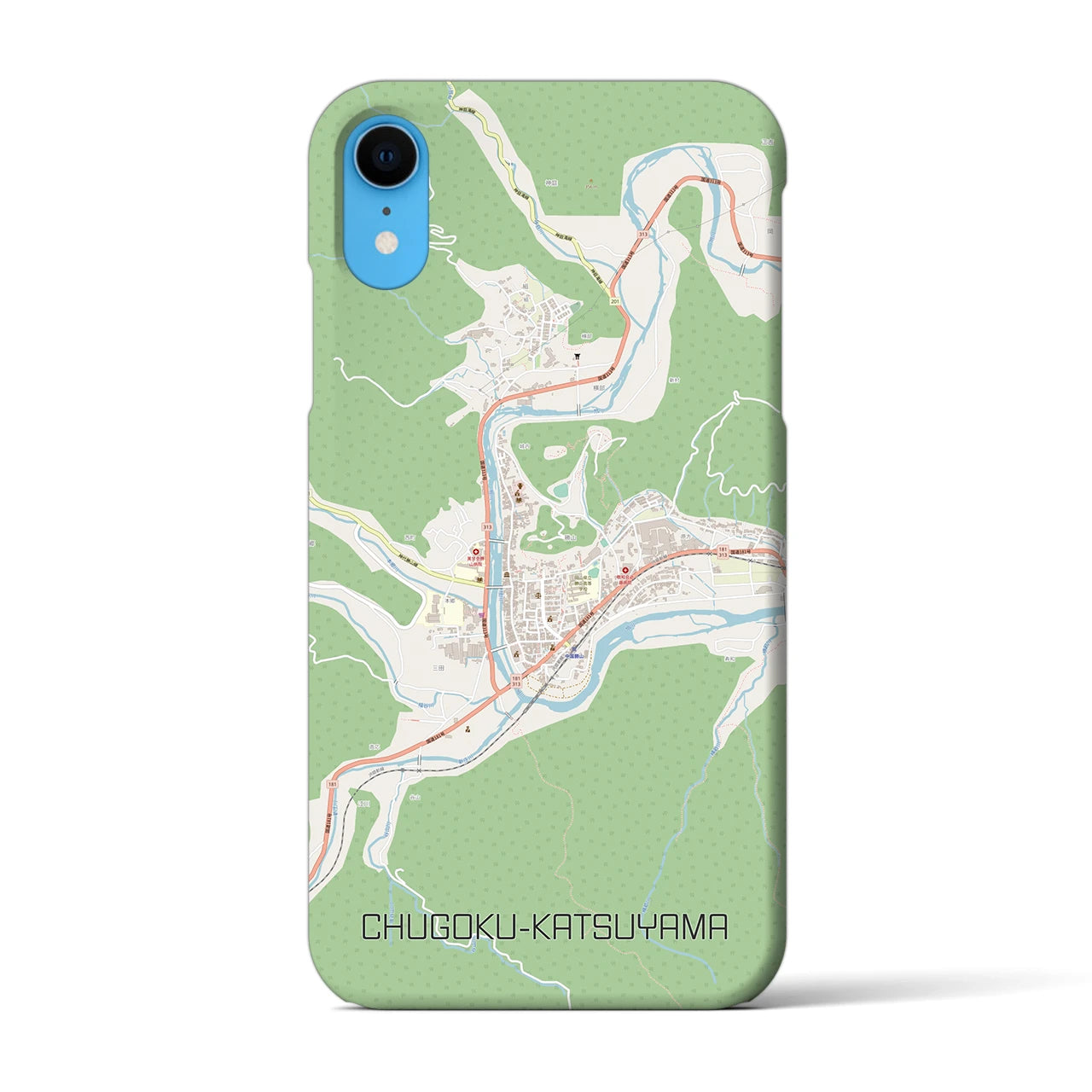 【中国勝山(岡山県)】地図柄iPhoneケース(バックカバータイプ)