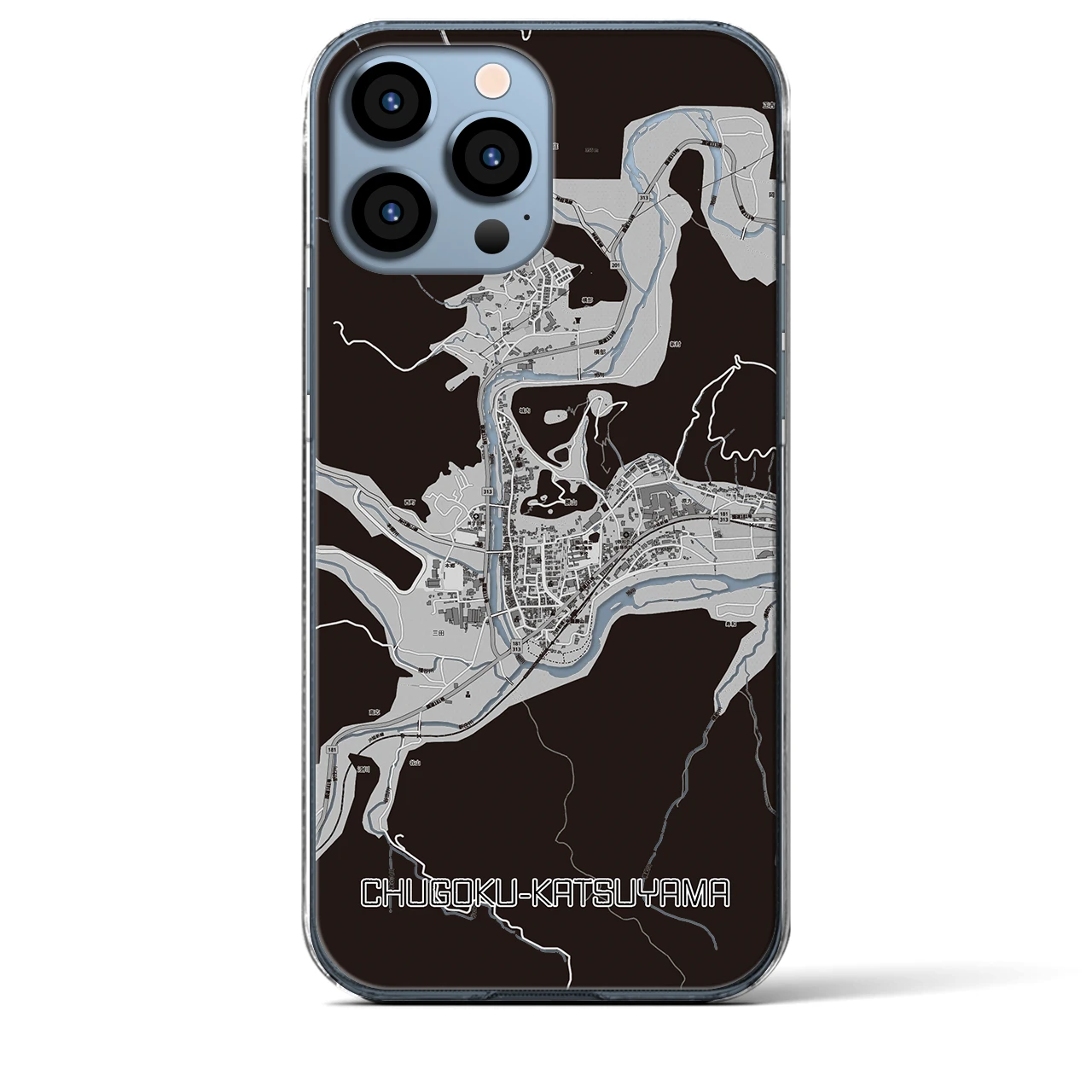 【中国勝山(岡山県)】地図柄iPhoneケース(クリアタイプ)