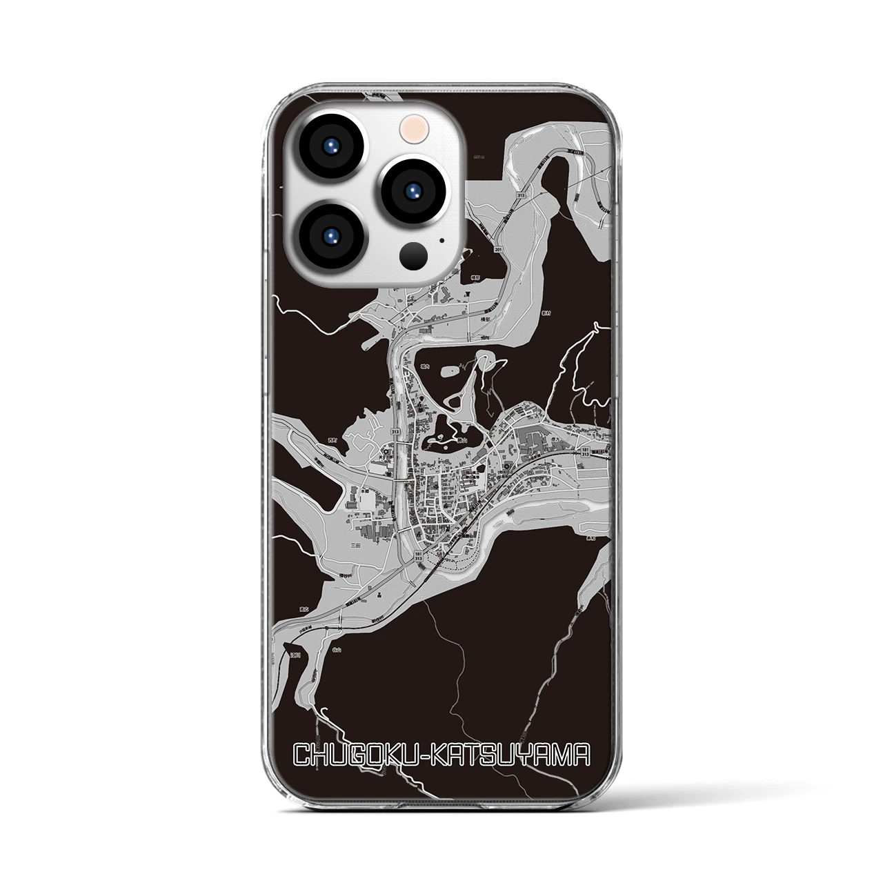 【中国勝山(岡山県)】地図柄iPhoneケース(クリアタイプ)