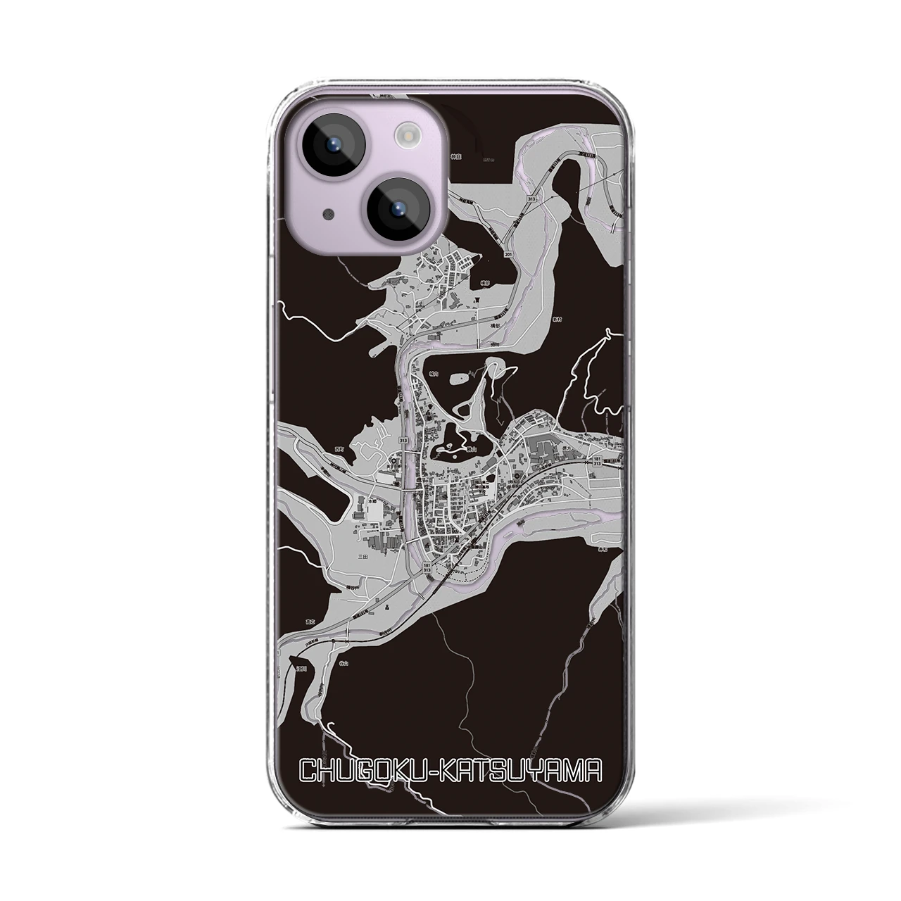 【中国勝山(岡山県)】地図柄iPhoneケース(クリアタイプ)