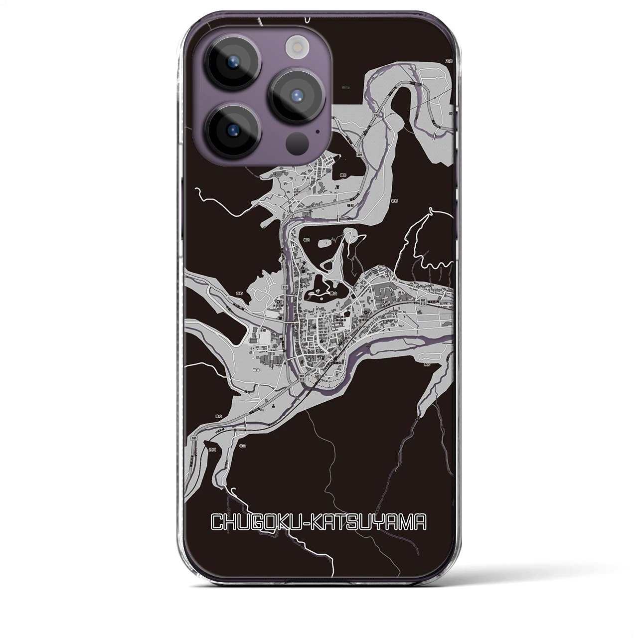 【中国勝山(岡山県)】地図柄iPhoneケース(クリアタイプ)