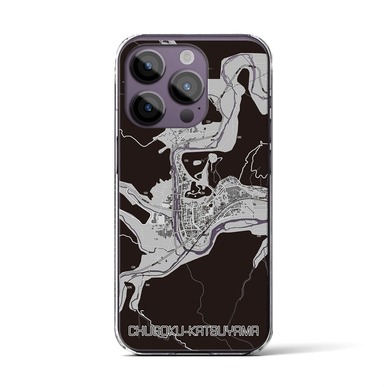 【中国勝山(岡山県)】地図柄iPhoneケース(クリアタイプ)